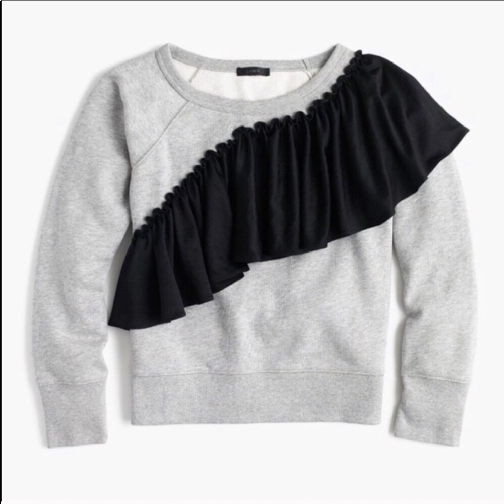 J Crew ruffle sweat shirt